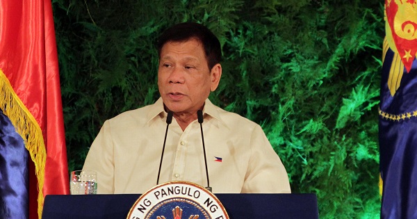 President Rodrigo Duterte delivers his inaugural speech as the President of the Philippines at the Malacanang Palace in Manila, June 30, 2016.