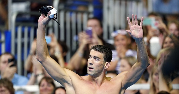 Michael Phelps reacts after the finals for the U.S. men's 200-meter butterfly.