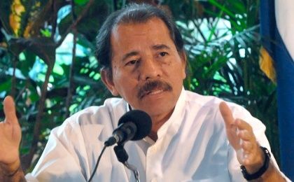 President Ortega during a press conference in Managua