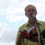 jeremy Corbyn speaks at an anti-war rally in 2014. 
