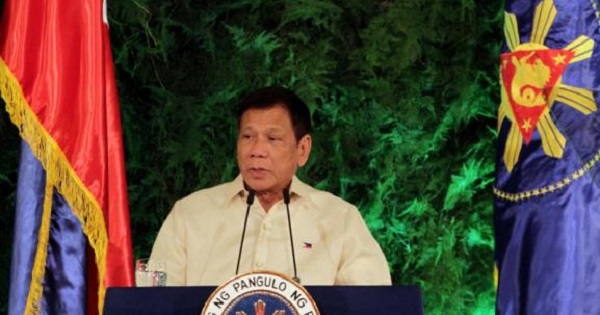 President Rodrigo Duterte delivers his inaugural speech as the President of the Philippines at the Malacanang Palace in Manila, Philippines June 30, 2016.