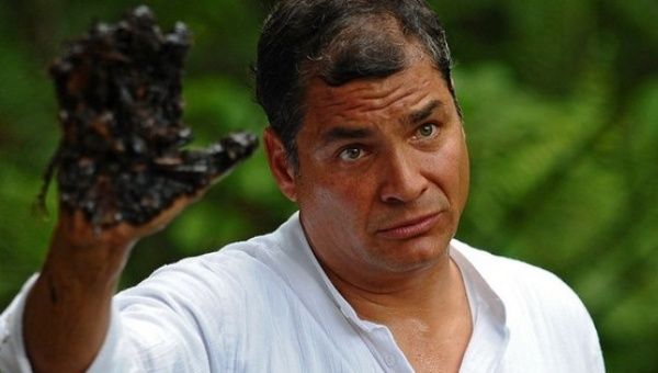Ecuadorian President Rafael Correa has denounced Chevron's contamination of the Amazon rain forest.