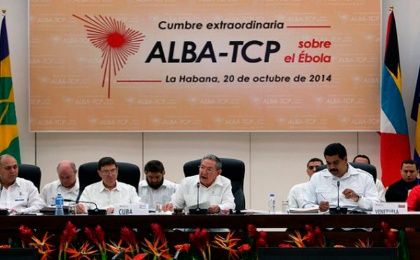 Heads of state at a meeting of the ALBA bloc.