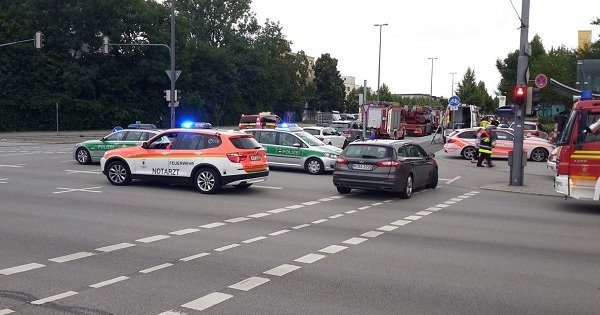 Munich police have closed off a wide area around the shopping center.