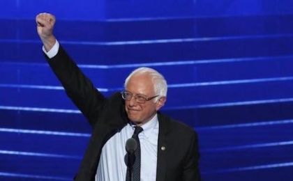 Senator Bernie Sanders arrives to speak at the Democratic National Convention in Philadelphia, Pennsylvania, July 25, 2016.