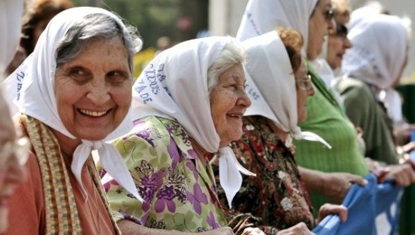 The Mothers of Plaza de Mayo during their weekly protest in Buenos Aires