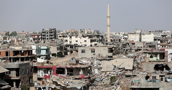 Buildings which were damaged during the security operations and clashes between Turkish security forces and Kurdish militants, are pictured in Nusaybin.
