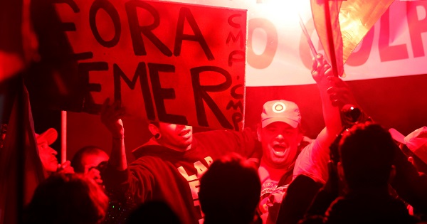 Protest against Temer and in support of Rousseff in Sao Paulo