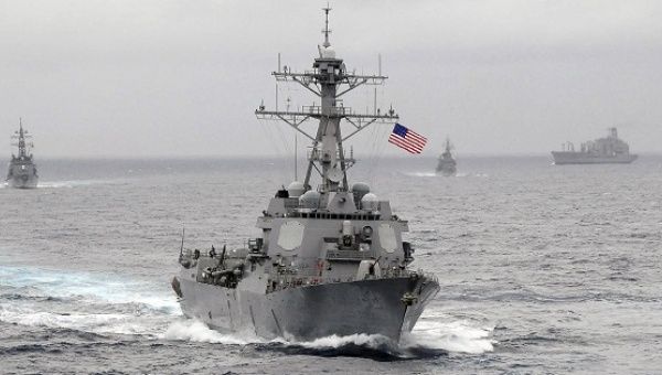 The US Navy guided-missile destroyer USS Lassen, which sailed within 12 nautical miles of artificial islands built by China in the South China Sea.