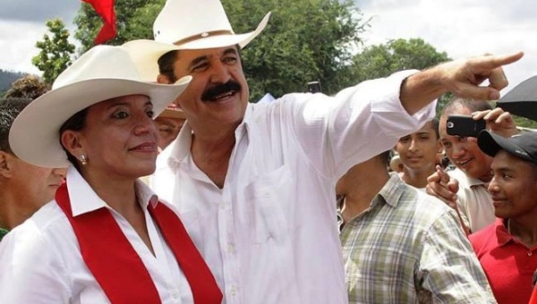 Presidential candidate Xiomara Castro and her husband, former President Manuel Zelaya from the left-wing Libre Party.