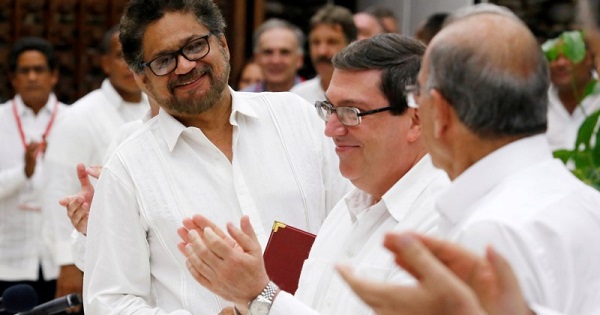 Colombia's lead negotiators after signing a final peace deal