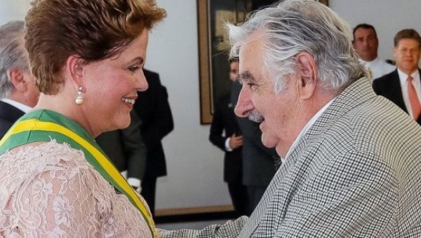 Mujica during Rousseff's inauguration in Brasilia, January 2, 2015