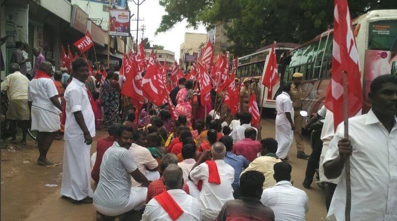 Workers rally in Tamil Nadu