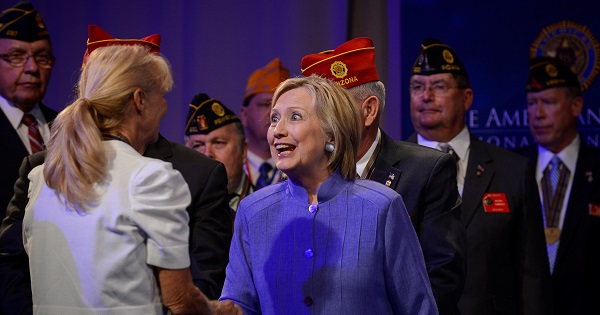 U.S. Democratic presidential nominee Hillary Clinton at the National Convention of the American Legion in Cincinnati, Ohio, Aug. 31, 2016.