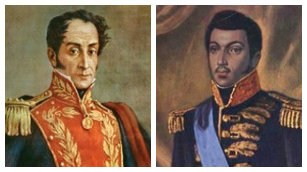 Portraits of Simon Bolivar and Haitian General Alexander Petion