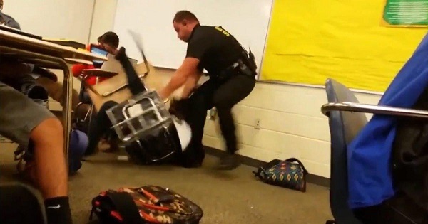 Richland County sheriff's Deputy Ben Fields caught on video at Spring Valley High School violently arresting a young girl.