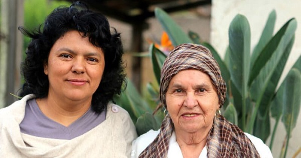 Berta Caceres with her mother, Austra Flores, together at their home in La Esperanza, Intibuca, in western Honduras.