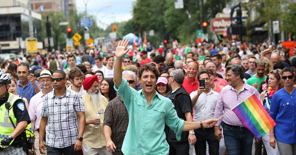 PM Justin Trudeau at the Montreal pride parade
