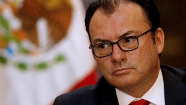 Videgaray during a news conference at the National Palace in Mexico City, Mexico, June 24, 2016