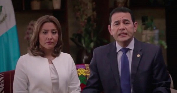President Jimmy Morales and the first lady speak about their delicate family situation in a video released by the presidency.