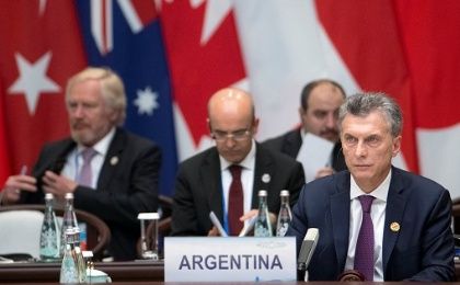 Macri (R) during the opening ceremony of the G-20 Summit in Hangzhou, China. Sept. 4, 2016.
