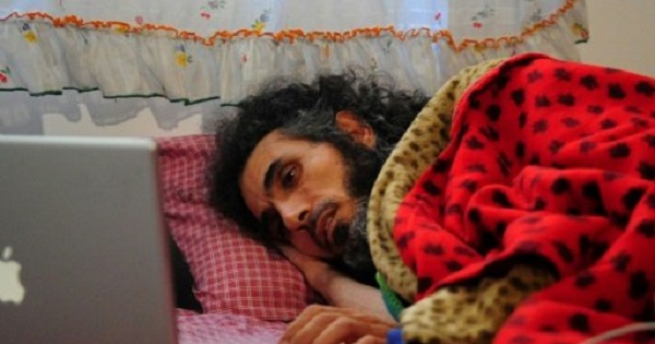 Former Guantanamo inmate Jihad Diyab of Syria, pictured on hunger strike in Montevideo where he has resettled