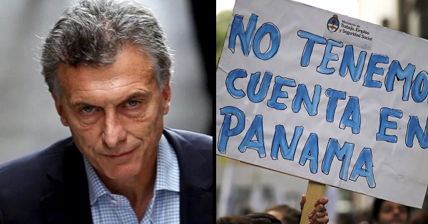 A protest sign against Argentine President Mauricio Macri reads: 