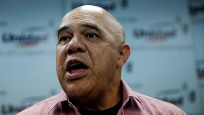 Jesus Torrealba, spokesperson for Venezuela's opposition coalition, addresses a news conference in Caracas, Venezuela, Sept. 22, 2016.