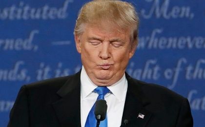 Republican U.S. presidential nominee Donald Trump during the first presidential debate, New York, U.S., September 26, 2016. 