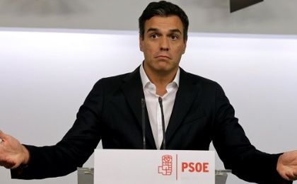 Sanchez announced his resignation as Spain's Socialist party (PSOE) leader to the media at the party's headquarters in Madrid.