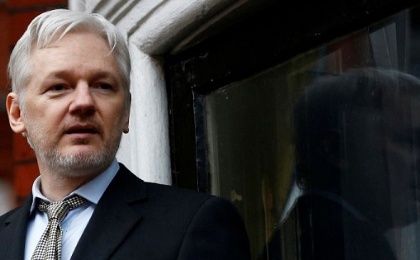 WikiLeaks founder Julian Assange makes a speech from the balcony of the Ecuadorian embassy, in central London, U.K., Feb. 5, 2016.