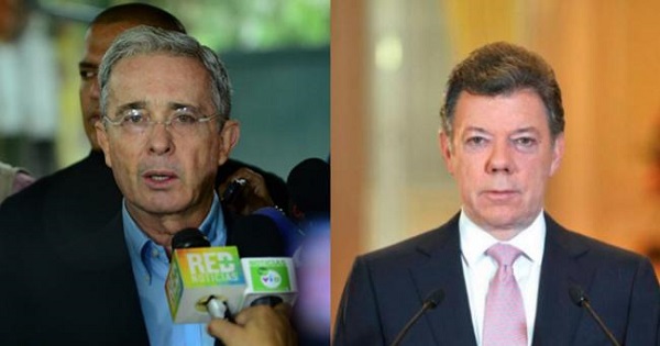 Alvaro Uribe and Juan Manuel Santos.