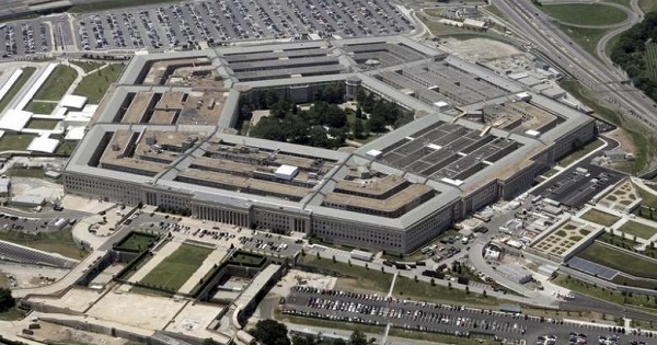 An aerial view of the Pentagon building