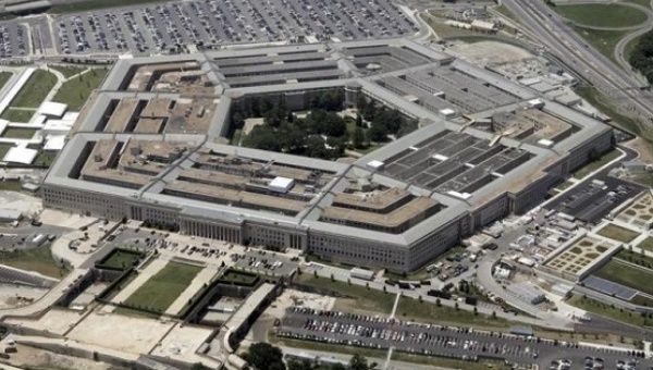 An aerial view of the Pentagon building