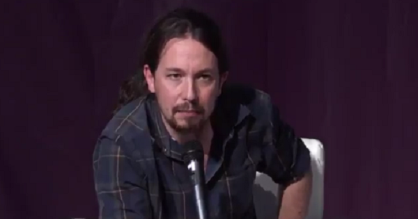 Pablo Iglesias, leader of the anti-austerity political party Podemos, during an event in Merida, Spain.