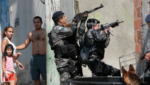 Brazilian Police in a Rio de Janiero favela
