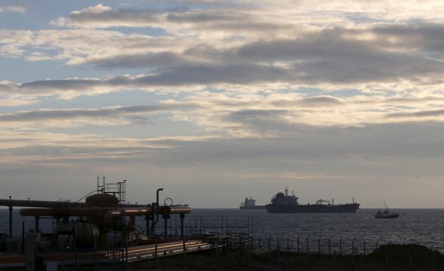 Oil tankers sit anchored off the Fos-Lavera oil hub near Marseille, France, Jan. 19, 2016.