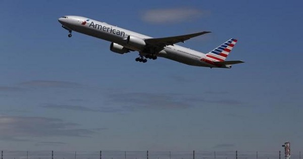 An American Airlines airplane takes off July 3, 2014.