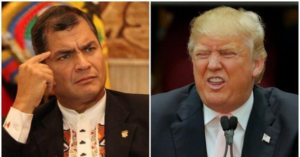 Ecuadorean President Rafael Correa and U.S. Republican candidate Donald Trump