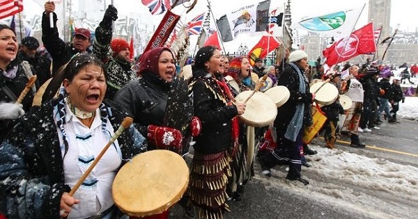 Image of a 2012 “Idle No More” protest