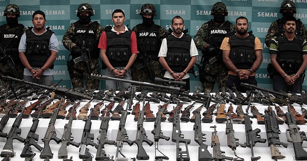 Most of the illegal weapons confiscated in Mexico are transported from the U.S.