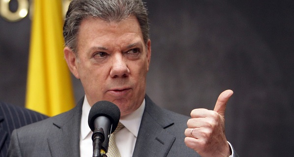 Colombian President Juan Manuel Santos has said he is committed to moving forward toward peace.