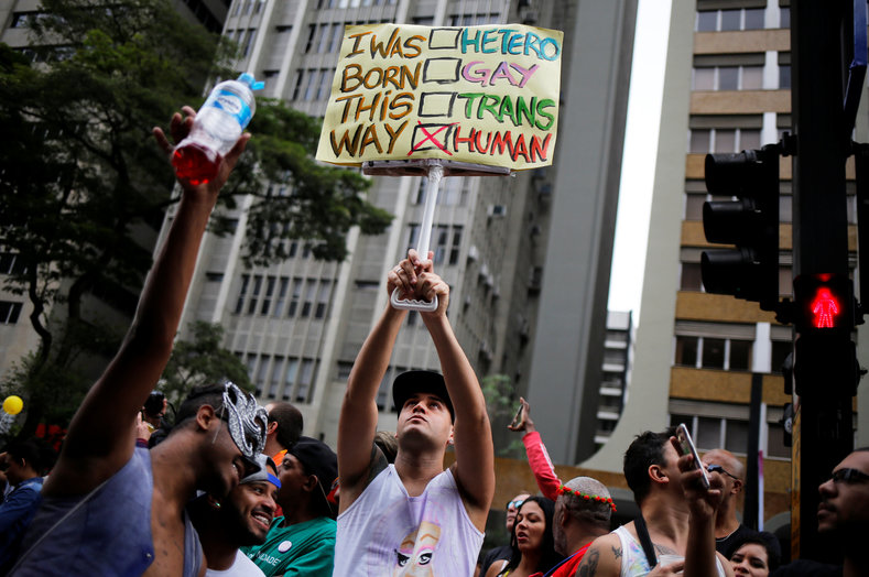 Participants at the Gay Pride continue to fight for recognition in Brazilian society as equals.