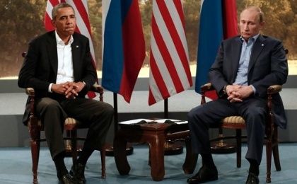 U.S. President Obama and Russian President Vladimir Putin during a 2013 meeting