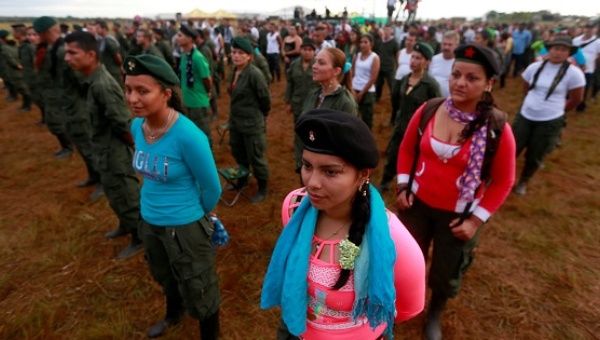 Fighters from FARC-EP during the opening the National Conference, near El Diamante in Yari Plains, Colombia.