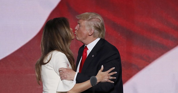 Melania Trump appears on stage after U.S. Republican presidential nominee Donald Trump speech at the RNC in Cleveland, Ohio, U.S. July 21, 2016.