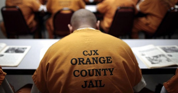 Inmates sit in a classroom at the Orange County jail in Santa Ana, California May 24, 2011.