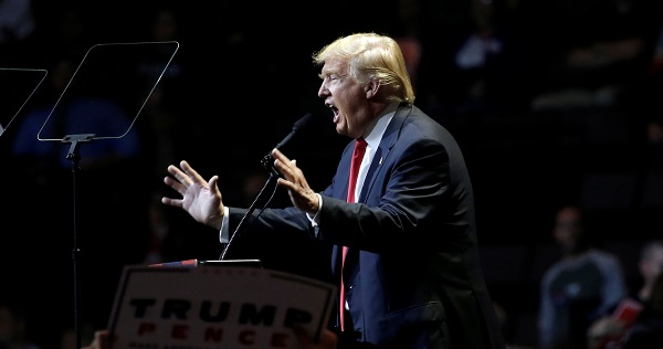 Republican U.S. presidential nominee Donald Trump speaks at a campaign rally in Cincinnati, Ohio, U.S., October 13, 2016.