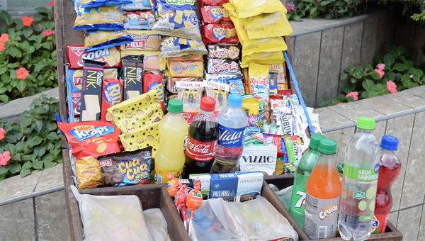Typical junk food sold outside of children schools
