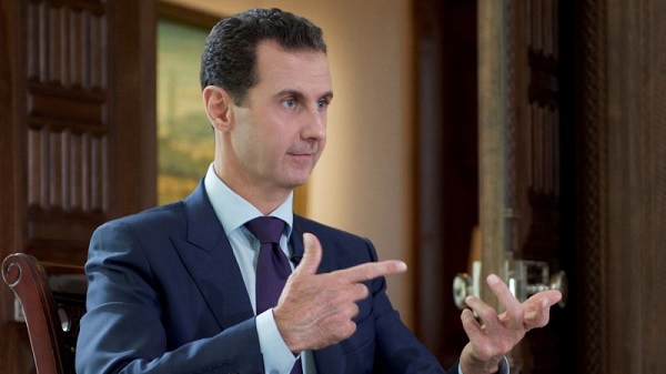 Syria's President Bashar al-Assad speaks during an interview with Denmark's TV 2, in this handout picture provided by SANA on October 6, 2016.